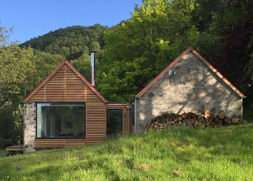 Koliba Fernaig, Zapadni Ros, Škotska, Scampton and Barnett Architects